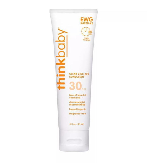 Thinkbaby Clear Zinc Sunscreen SPF 30 3 fl oz