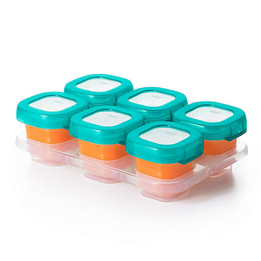 OXO Tot 2 oz. Food Storage Baby Blocks in Teal (Set of 6)-Teal