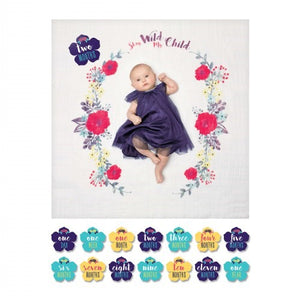 lulujo Baby First Year Milestone Blanket and Cards Set