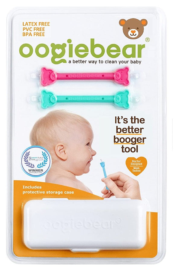 Oogiebear  2-Pack Booger Picker Tool with Case in Raspberry/Seafoam