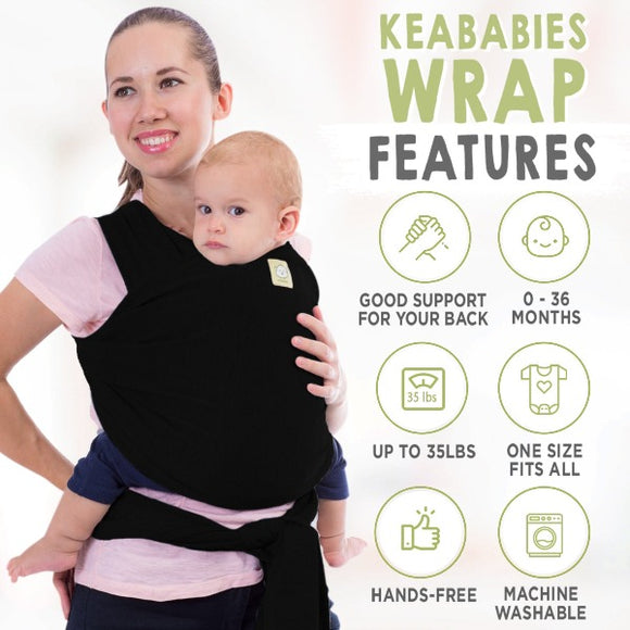 KeaBabies Baby Wrap Carrier trendy black