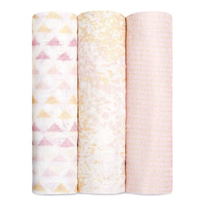 Aden+Anais metallic primrose birch 3pack silky soft swaddles