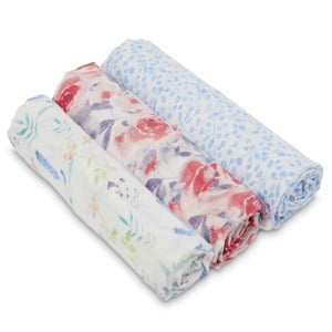 Aden+Anais Silky Soft Swaddles Watercolor Garden 3-pack