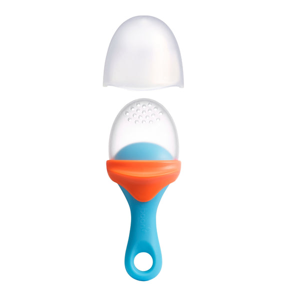 Boon Pulp Silicone Teething Feeder In Blue/orange